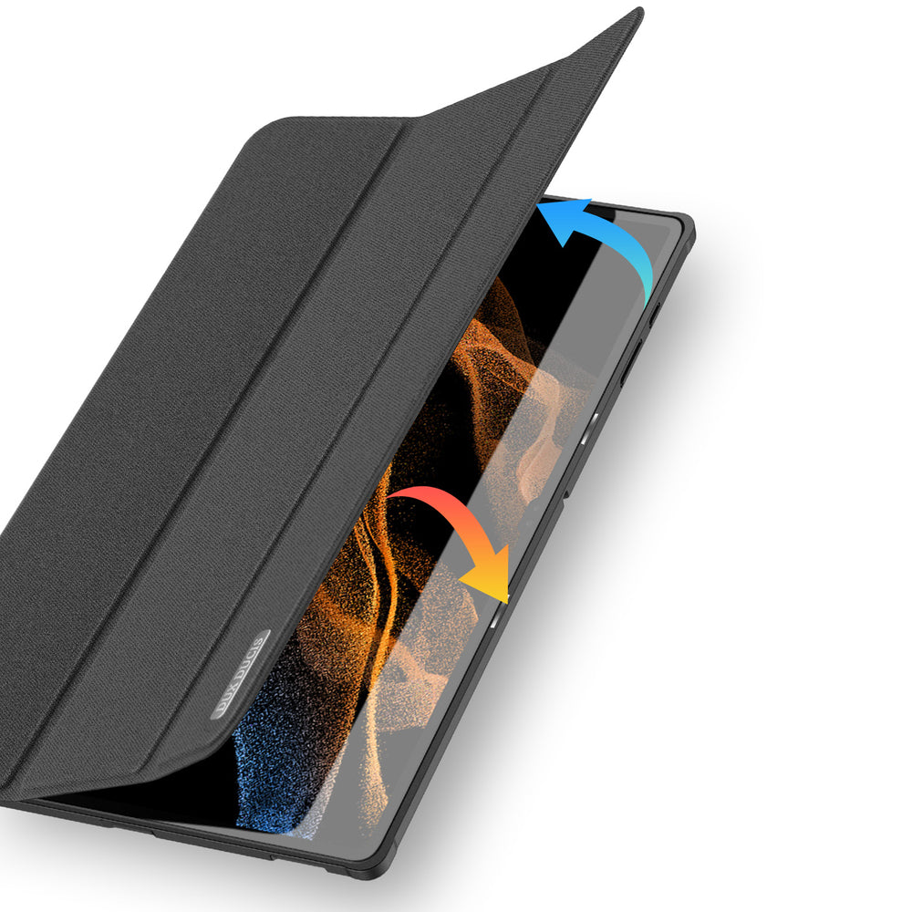 Dux Ducis Domo sammenklappeligt dæksel til tablet med Smart Sleep-funktion Samsung Galaxy Tab S8/S9 Ultra stativ sort