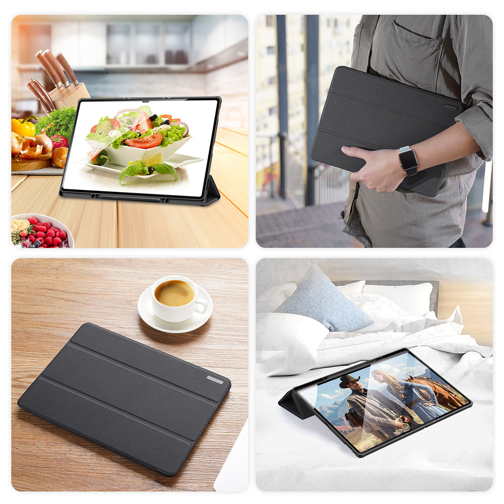 Dux Ducis Domo sammenklappeligt dæksel til tablet med Smart Sleep-funktion Samsung Galaxy Tab S8/S9 Ultra stativ sort
