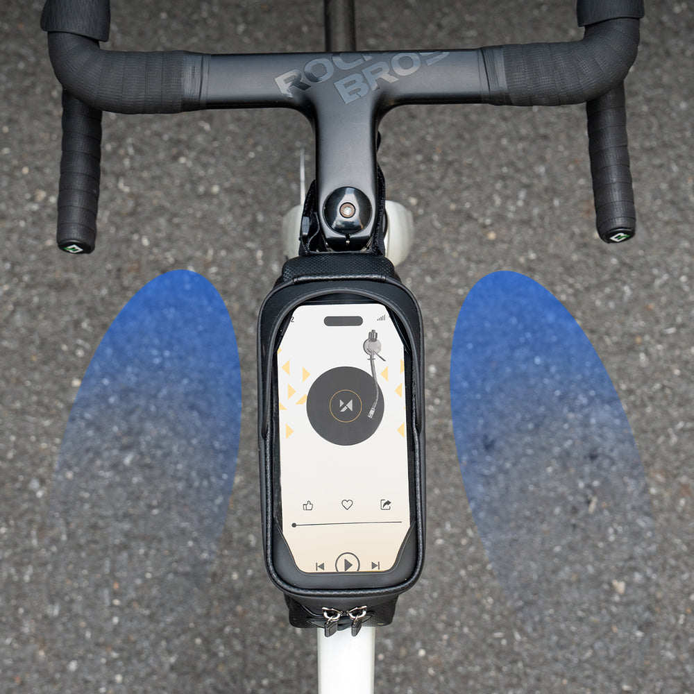 Wozinsky cykeltaske til rammen, pansret, med telefonlomme, 1,7 l - sort