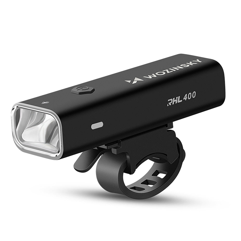 Wozinsky WSBLB2 Forside (400 lm) og bageste USB-C Bike Light Set - sort