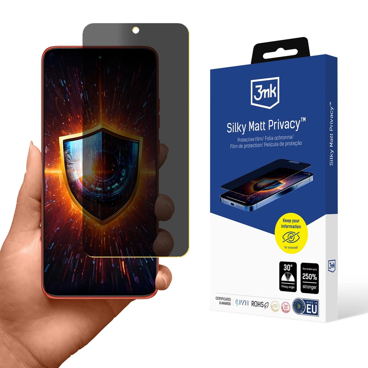 3mk Silky Matt Privacy Privacy Screen Protector til Motorola Edge 50 Neo