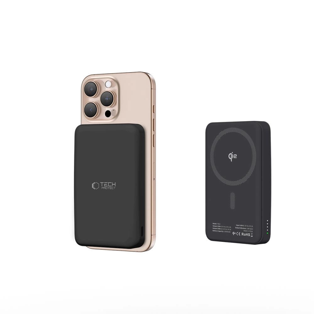 Powerbank Tech-Protect PB24 LifeMag QI2 MagSafe 10000 mAh - sort