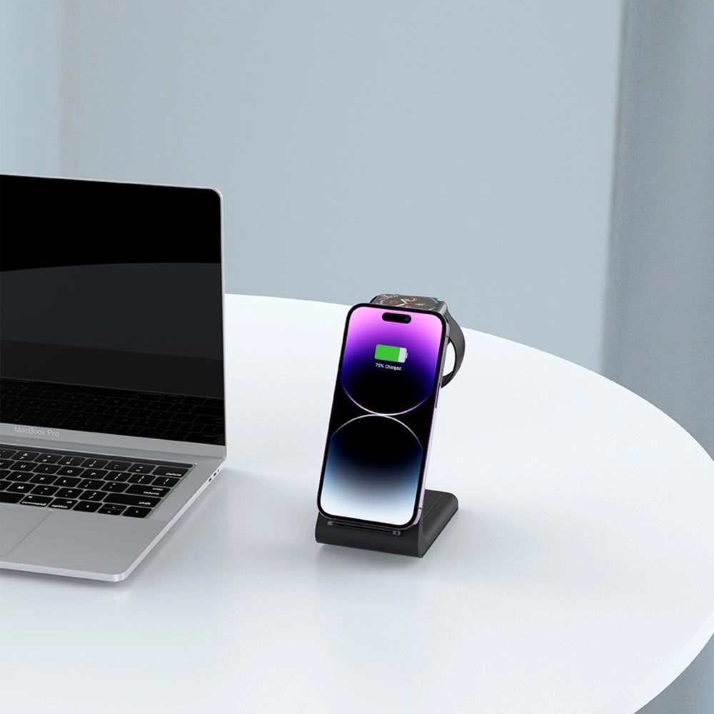 Tech-Protect QI15W-A36 3in1 Ladestation til Apple - sort