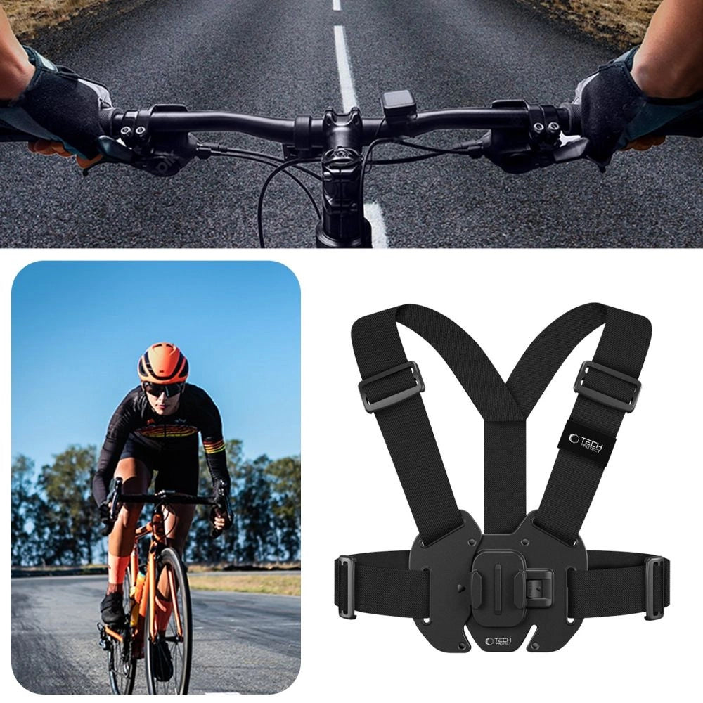 Tech-Protect GA100 Chest Mount til GoPro / DJI - sort