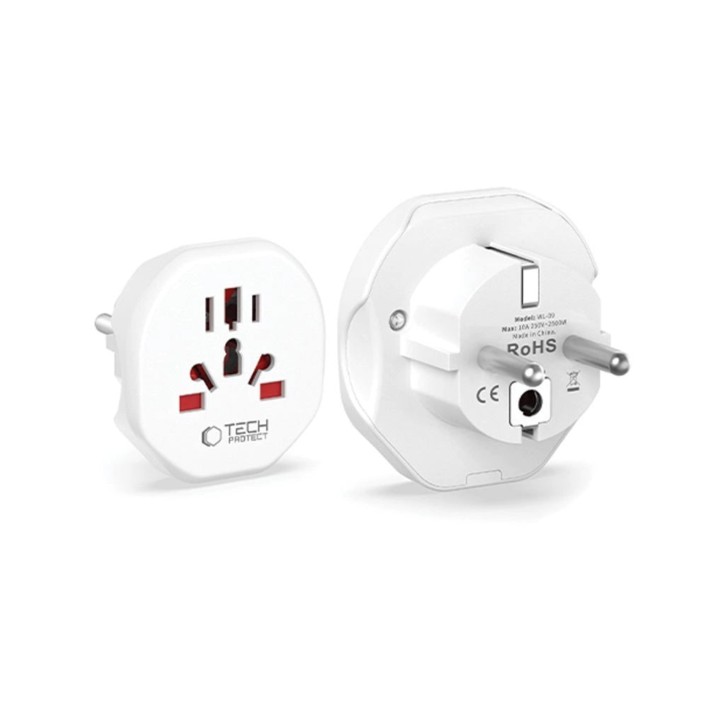 Tech-Protect Universal Travel Adapter til EU - hvid