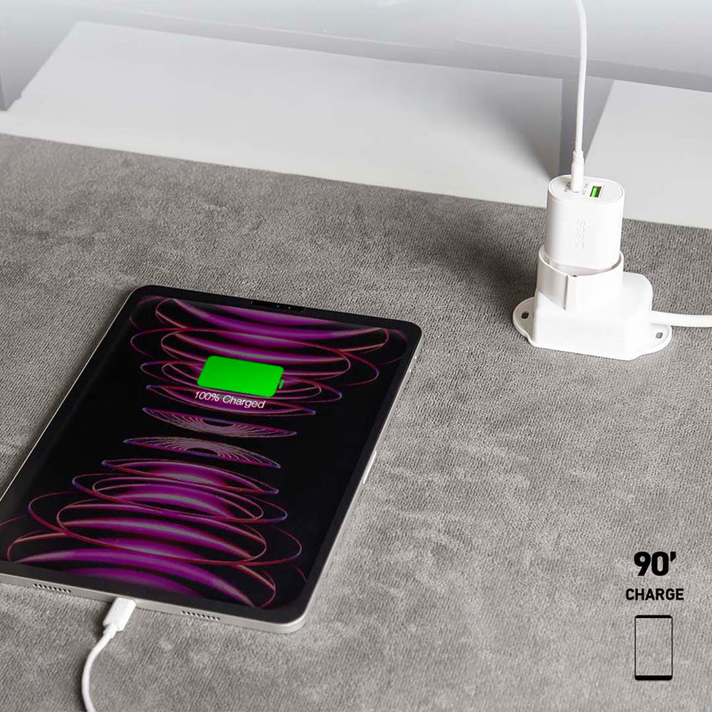 SBS TETRPD20W 20W USB-A USB-C Wall Charger med Power Delivery - hvid