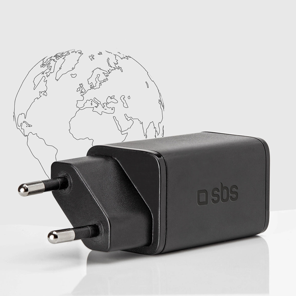 SBS TETRGAN1C45W 45W GaN USB-C Wall Charger med Power Delivery - sort