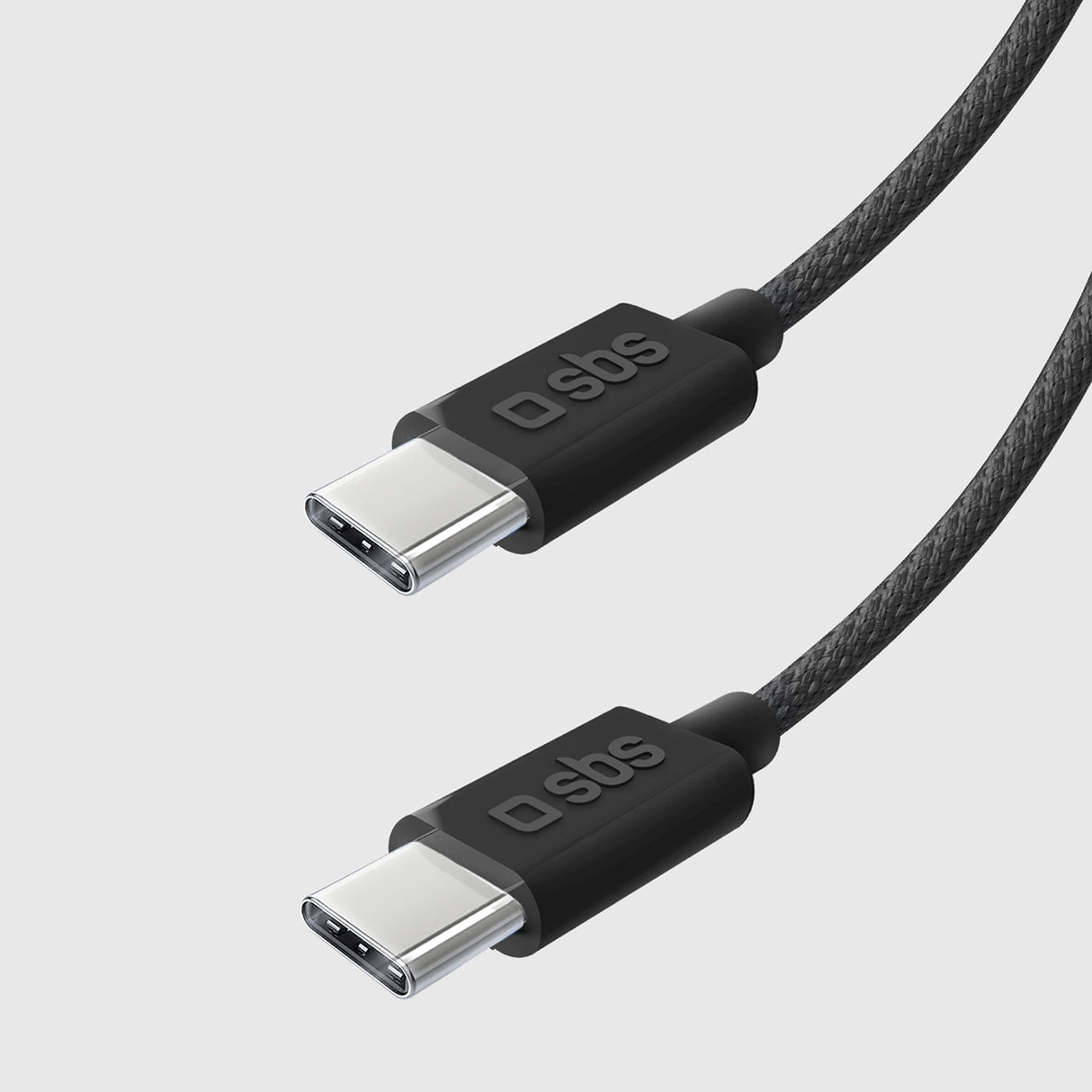 SBS TECABLETISSUETCK USB-C - USB-C 1,5 m 60 W flettet kabel - sort