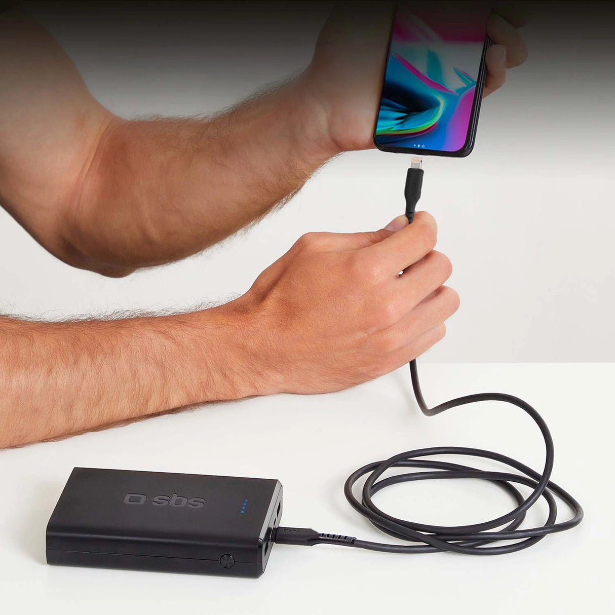 SBS TECABLELIGTC1K USB-C - Lightning kabel 1m - sort