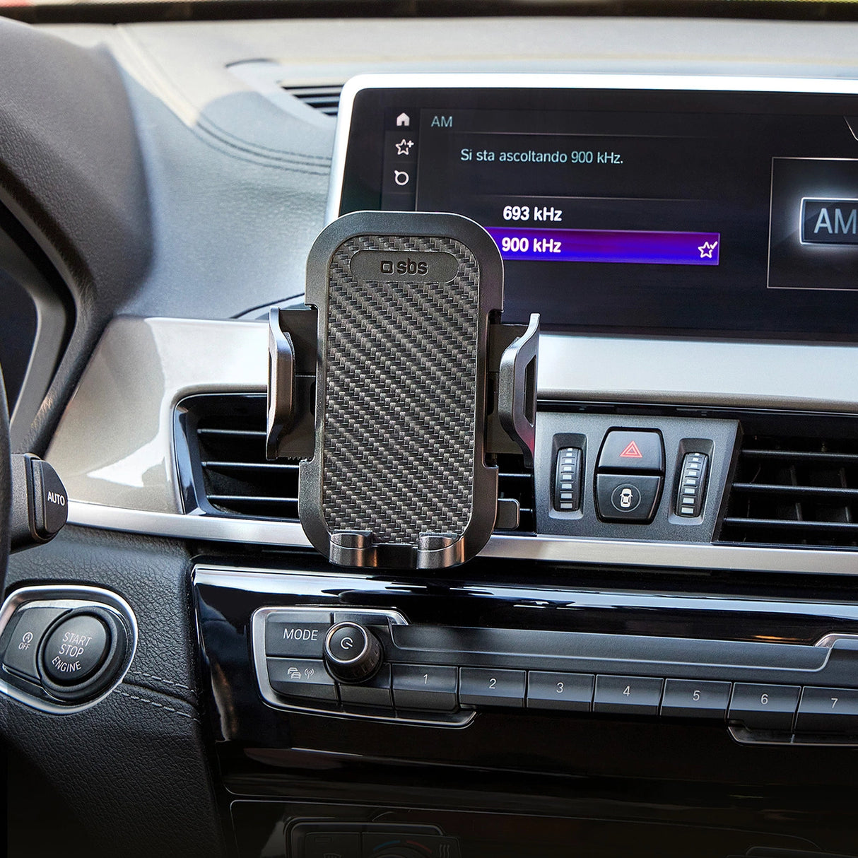 SBS TEHWSUPCLIPSTG smartphone holder til luftventil, med forstærkede kæber - sort