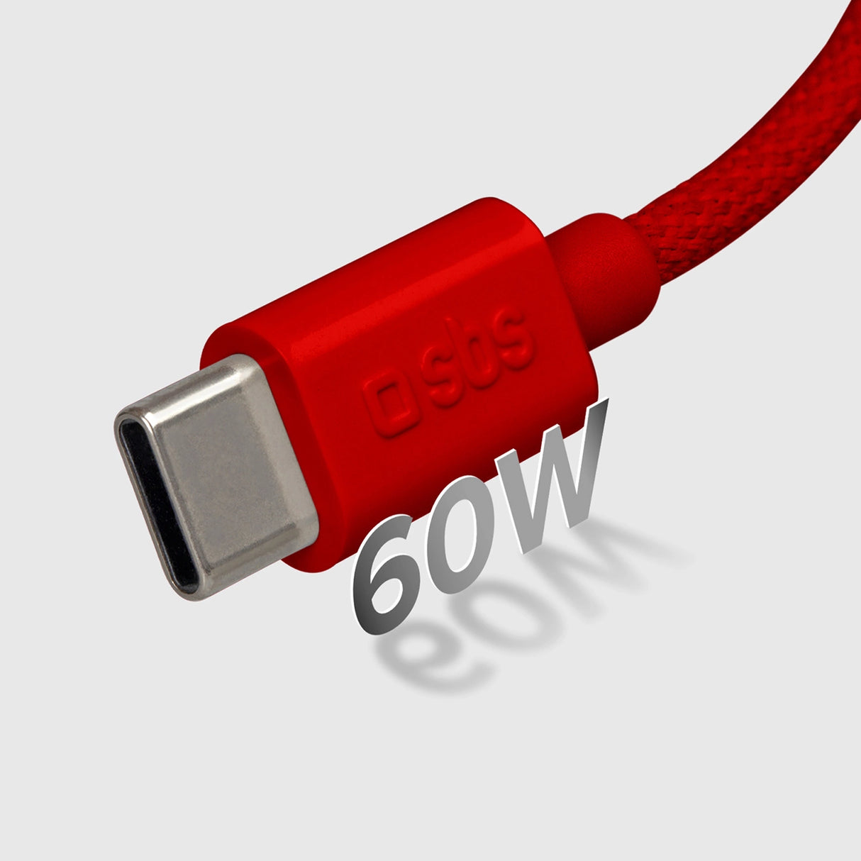 SBS TECABLETISSUETCCR USB-C - USB-C 1,5 m 60W flæsket kabel - rød