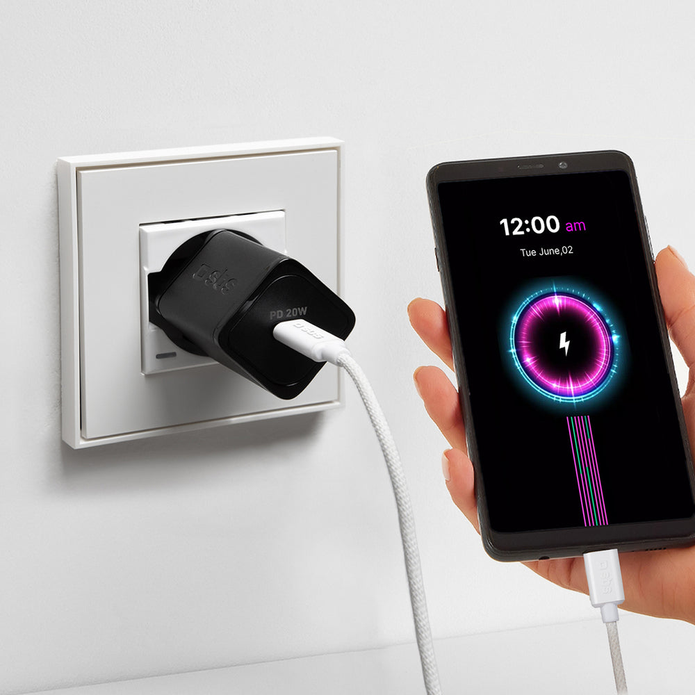 SBS TECABLETISSUETCCG USB-C - USB-C 1,5 m 60W flettet kabel - grå