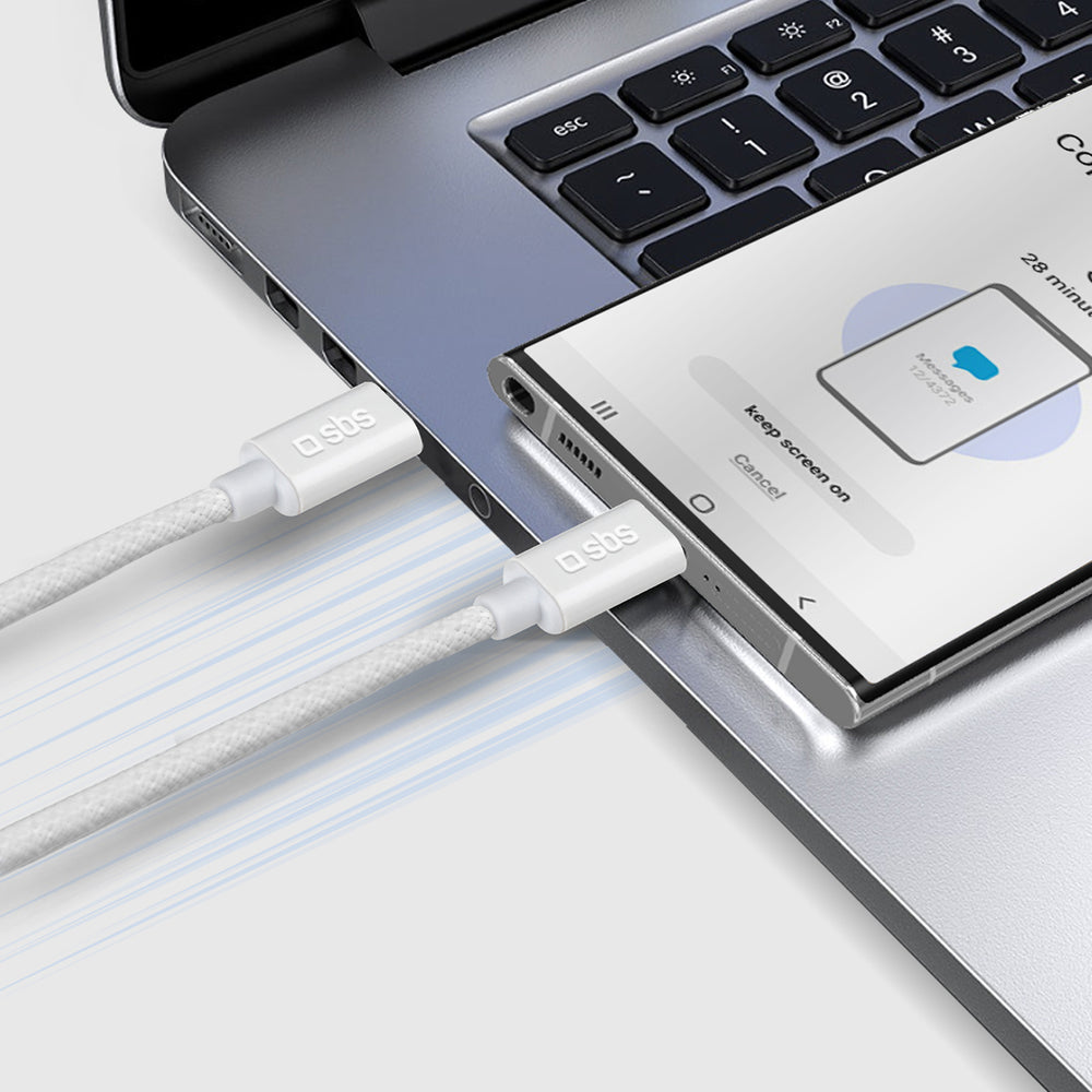 SBS TECABLETISSUETCCG USB-C - USB-C 1,5 m 60W flettet kabel - grå
