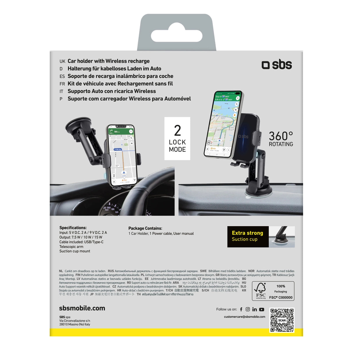 SBS TESUPEXTWIR15W 15W trådløs opladerholder - sort