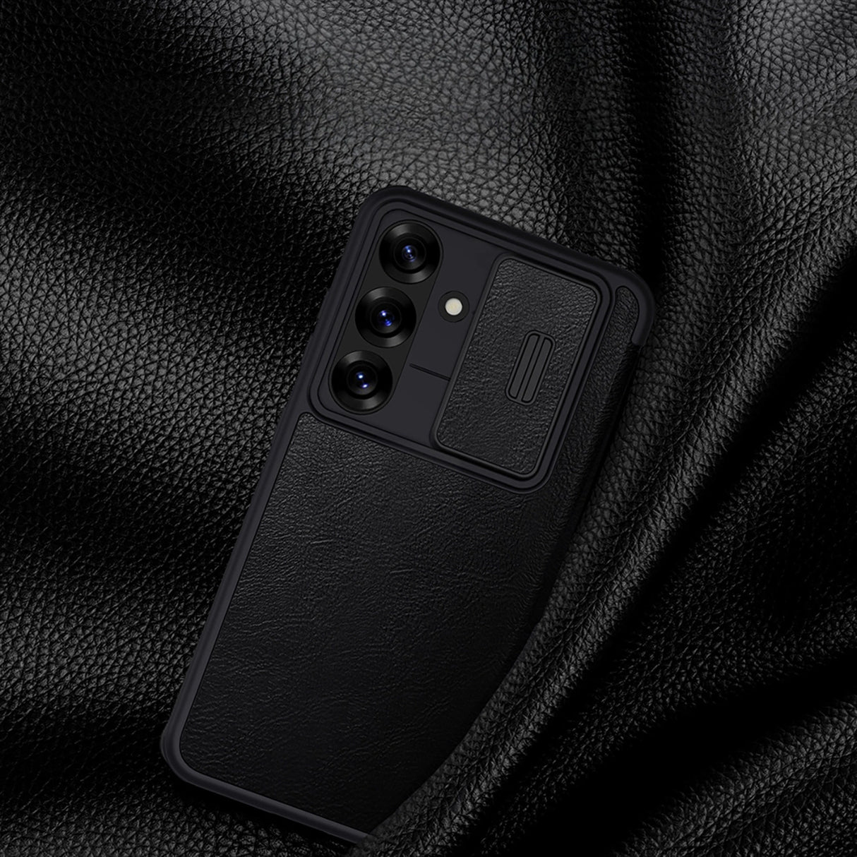 Nillkin Qin Pro Case til Samsung Galaxy S25+ med Flip og Camera Cover - sort