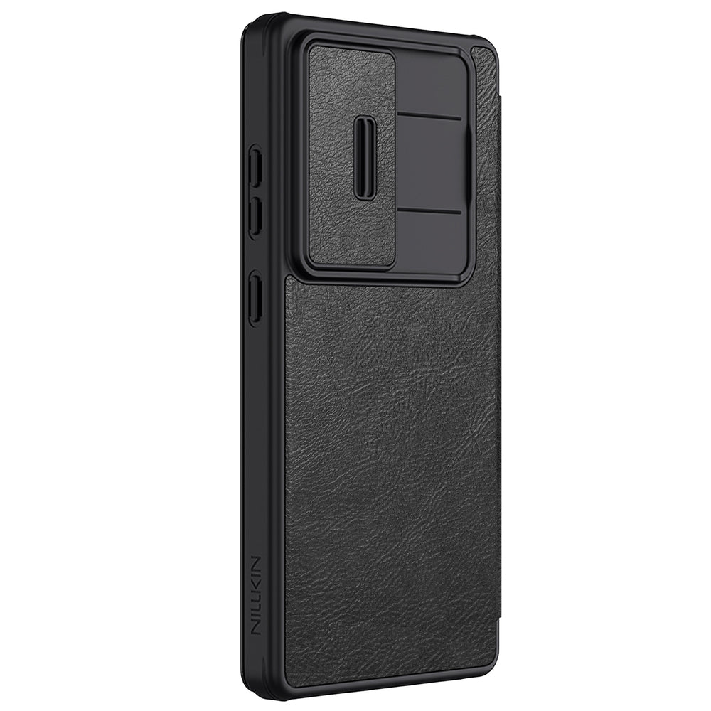 Nillkin Qin Pro Case til Samsung Galaxy S25 Ultra med Flip og Camera Cover - sort