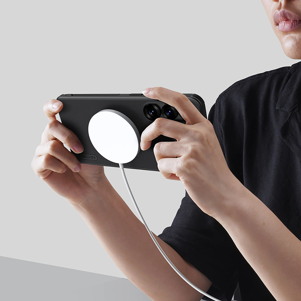 Nillkin Super Frosted Shield Pro Magnetic Case til Samsung S25+ med MagSafe - sort