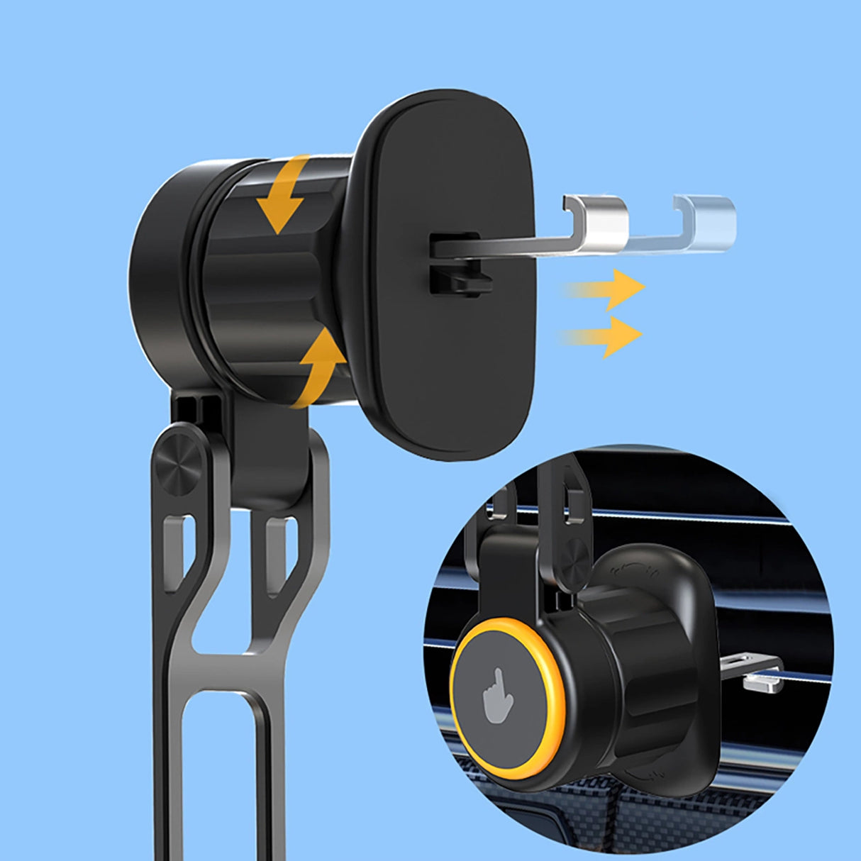 Wozinsky WCT5-6S2Y Bilholder med Qi/MagSafe 15W induktiv oplader til luftventilation - sort