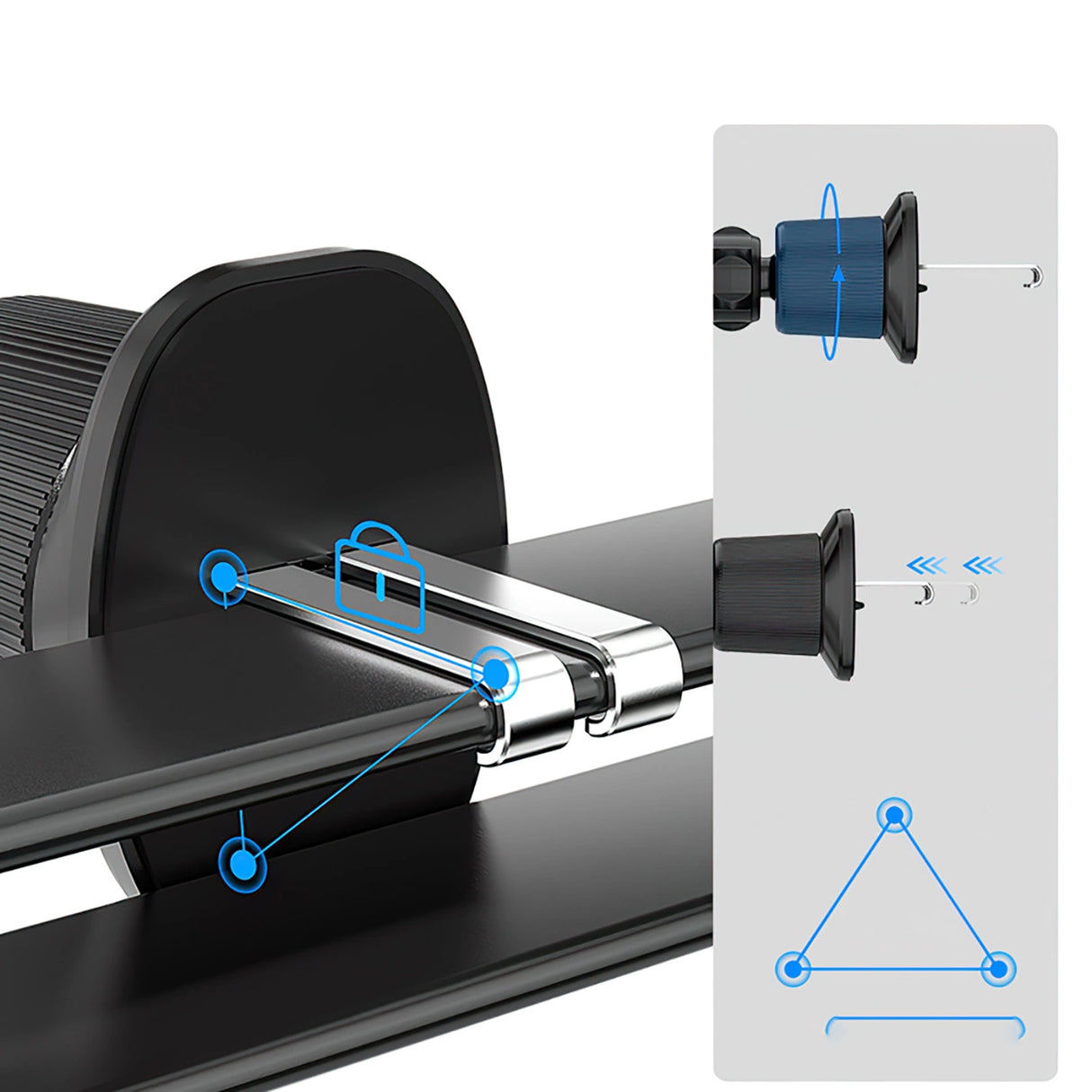 Wozinsky WEDZ-3Y8S klemme bilholder med 15W induktiv oplader til telefon på luftventilen - sort