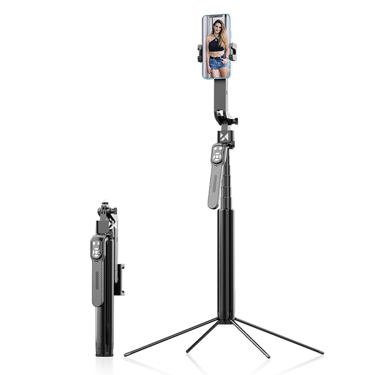 Wozinsky WST-360YS Selfie Stick med Tripod-funktion med 360 ° AI Auto Face Tracking Gesture Control - sort
