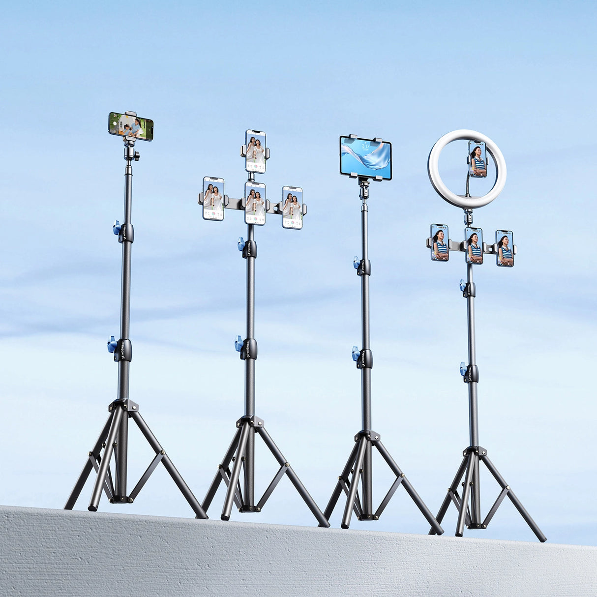 Wozinsky WRLD-00Y1S stativ stativ slidstærkt carbonstål stativ 1,7m matt - sort