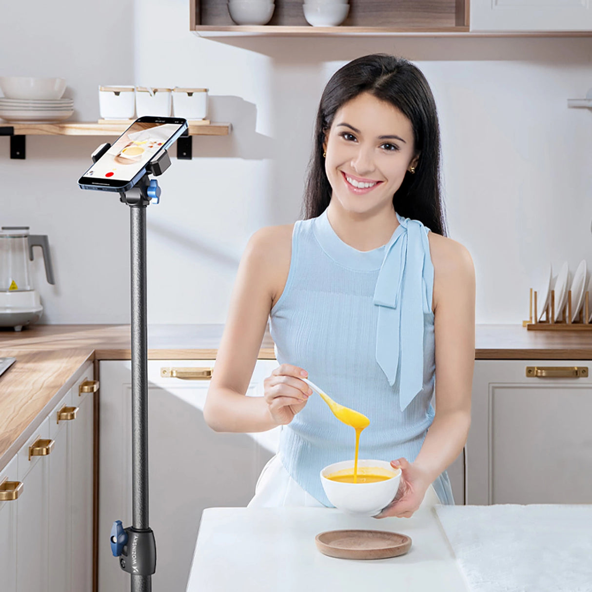 Wozinsky WRLD-00Y1S stativ stativ slidstærkt carbonstål stativ 1,7m matt - sort