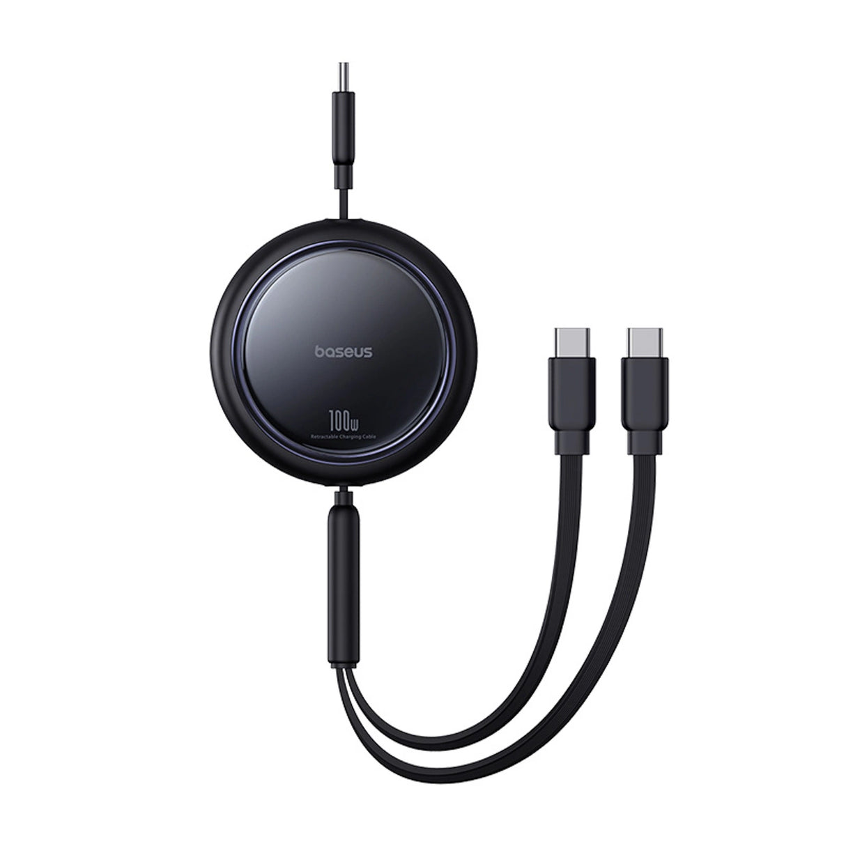 Baseus Bright Mirror-serie USB-C udtrækbar kabel - 2 x USB-C 100W 1m - sort
