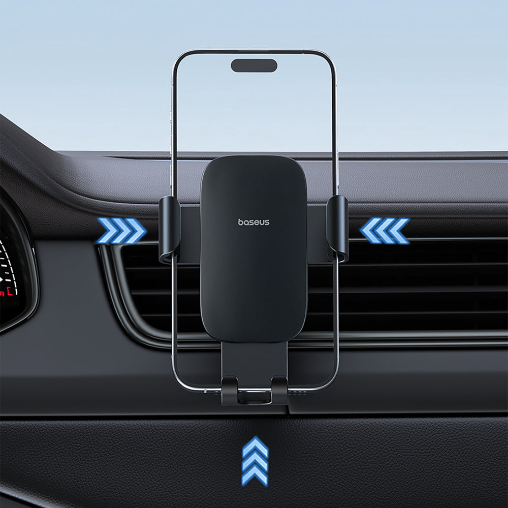 Baseus Metal Age 3 Car Phone Holder, Gravity, for Air Vent - Black