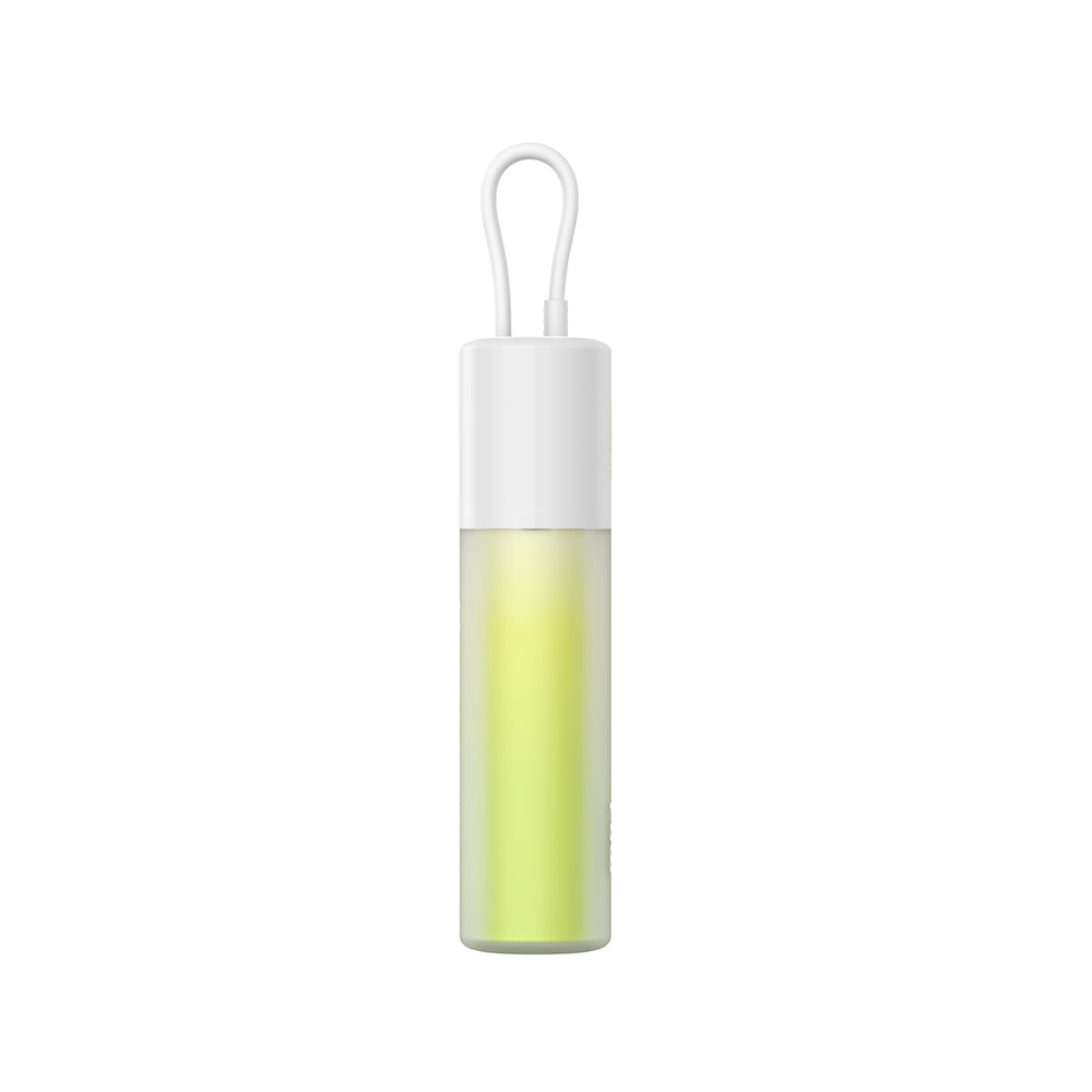 Baseus Popsicle 5200mAh 20W Powerbank with Built-in Lightning Cable (+ White Baseus Simple USB-C - USB-C 60W/20V/3A/30cm Cable) - White-Green