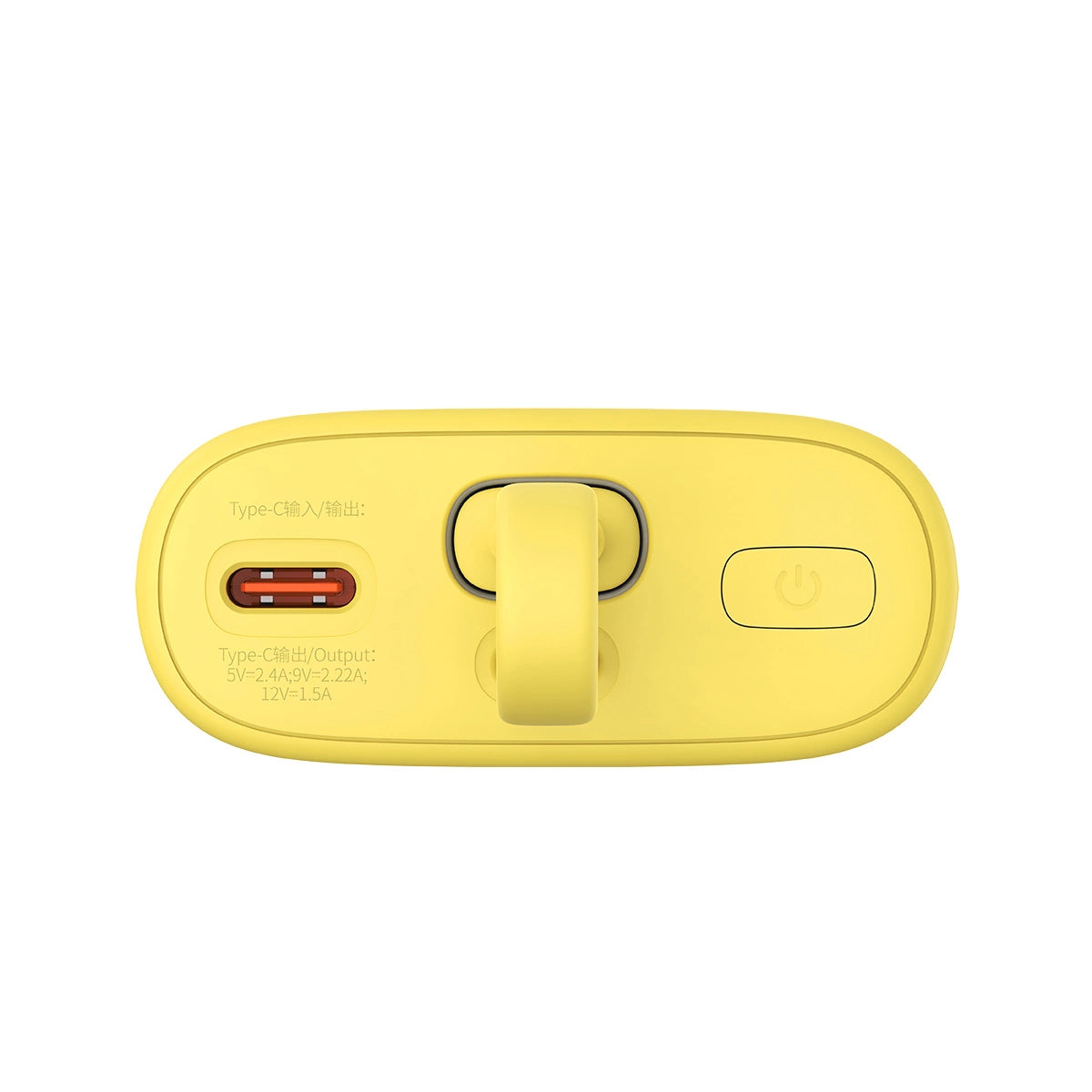 Baseus Popsicle 5200mAh 20W Powerbank med indbygget lynkabel (+ hvid Baseus Simple USB-C - USB-C 60W / 20V / 3A / 30cm kabel) - gul-rosa