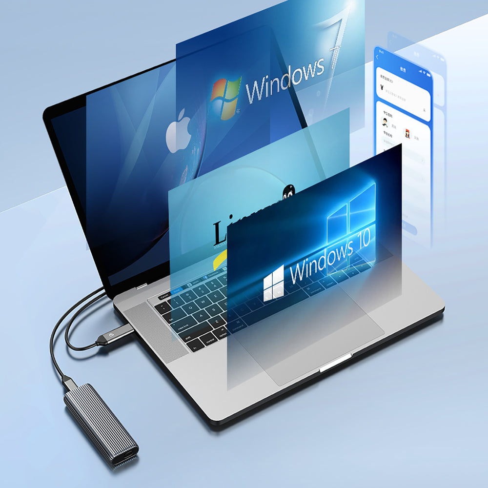 Orico AM2C3-G2 M.2 NVME USB-C 3.2 Disk Drive - Grå
