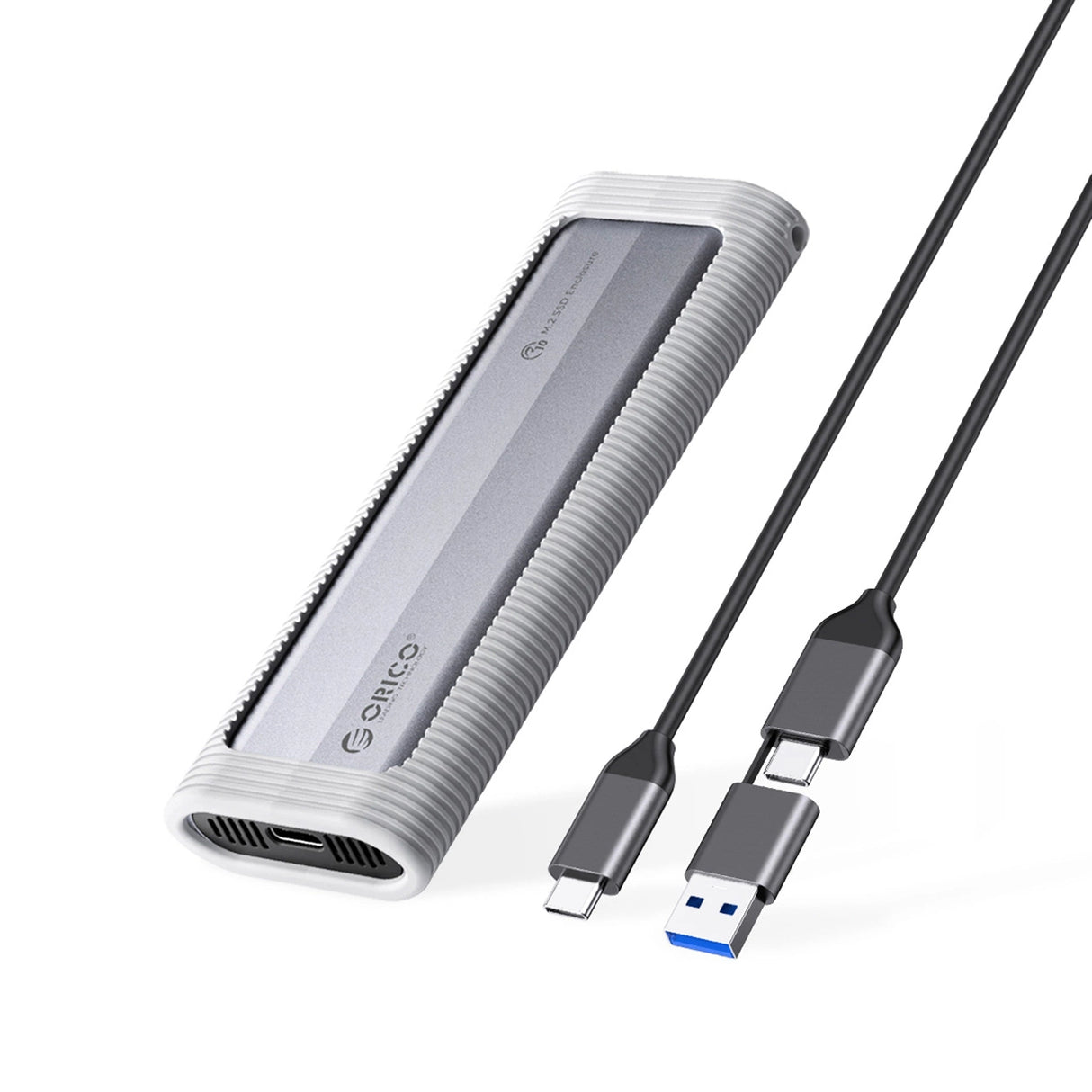 Orico AXM2-G2-V1 M.2 NVME USB-C/USB-A til USB-C 10Gb/s Disk Drive - Grå
