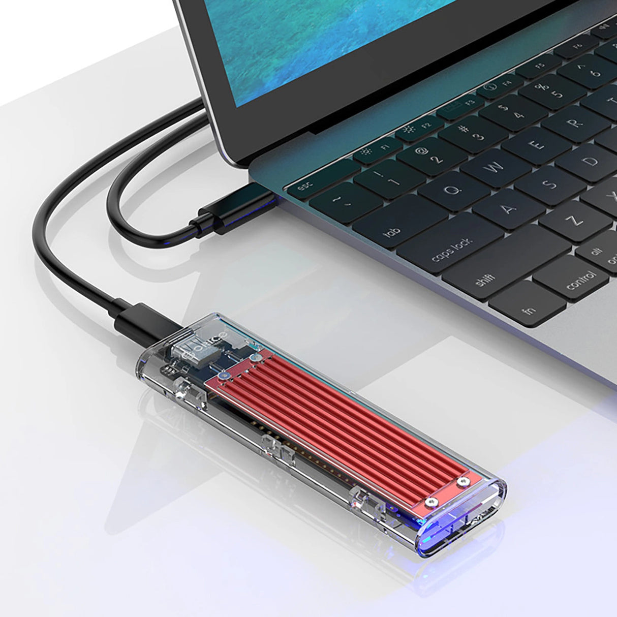 Orico TCM2-C3 M.2 NVME til USB-C 10Gb/s Disk Drive - Rød