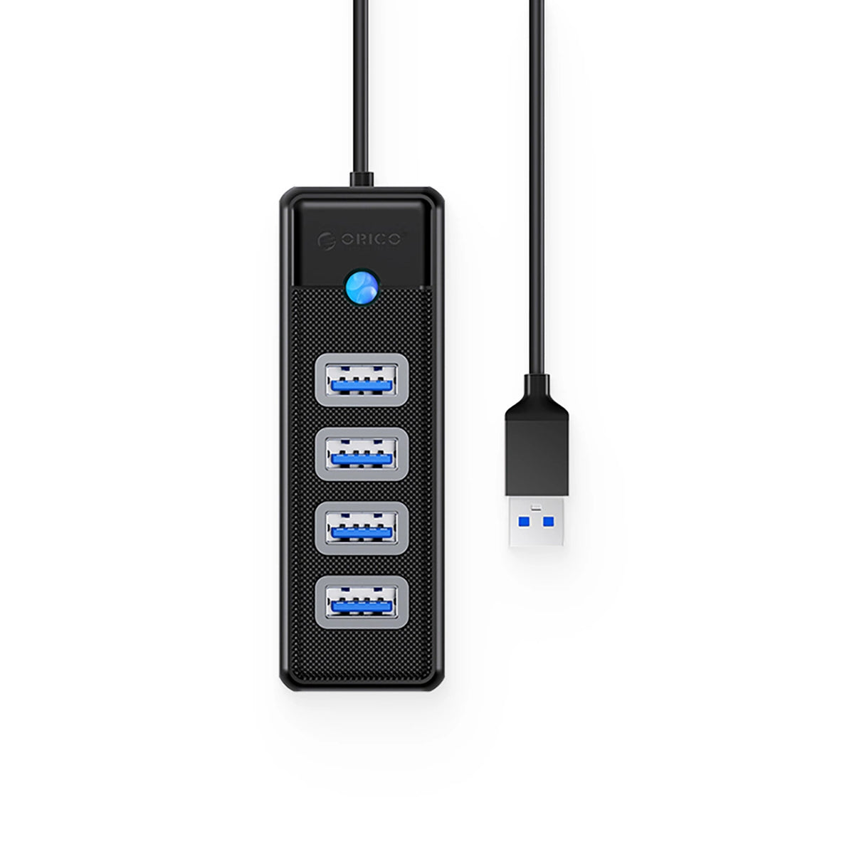 Hub Orico PW4U-U3 USB-A / 4x USB-A 3.0 - sort