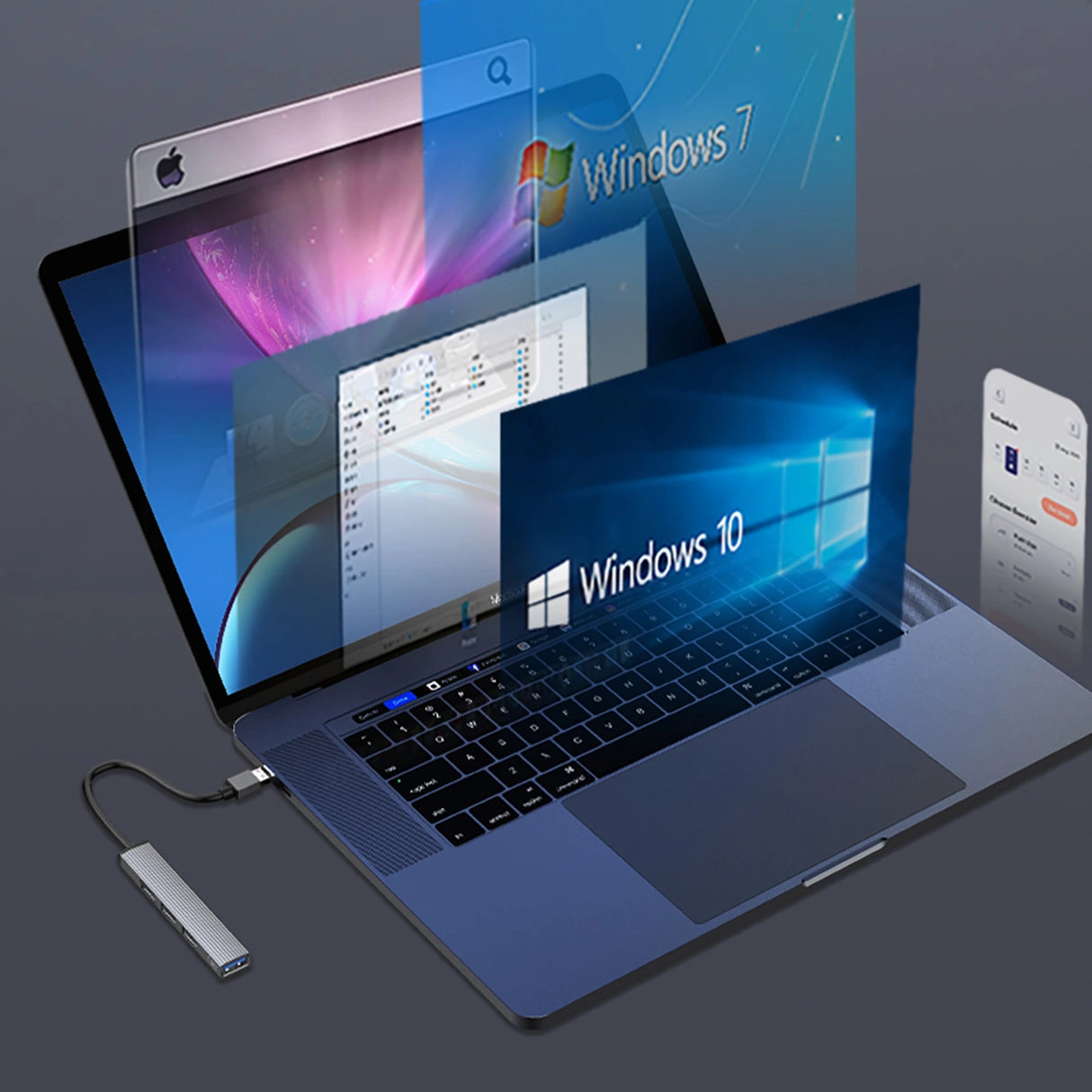 Orico AH-A13 USB-A Hub Docking Station 1x USB-A 3.0 + 3x USB-A 2.0 - Grå