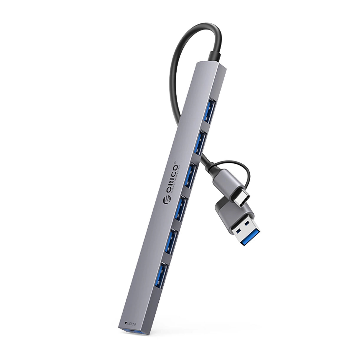 Orico YSA2-U3 USB-A/USB-C Hub Docking Station 1x USB-A 3.0 + 6x USB-A 2.0 - Grå