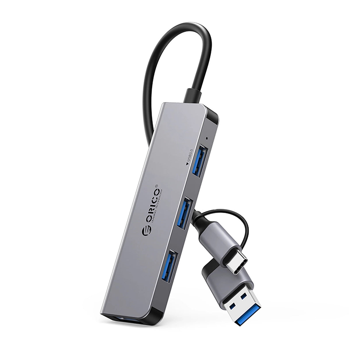 Orico YSA5-U3 USB-A/USB-C Hub Docking Station 3x USB-A 2.0 + 1x USB-A 3.0 - Grå