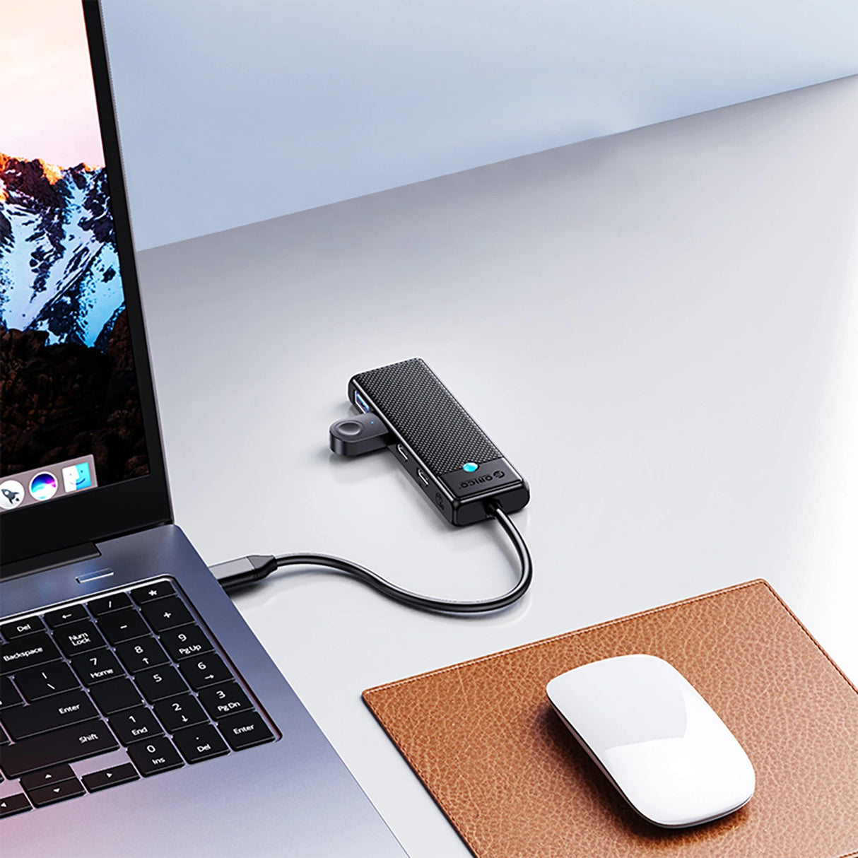 Hub USB-C Orico PAPW2AC-C3 docking station 2x USB-A 3.0 + 2x USB-C 3.0 - sort