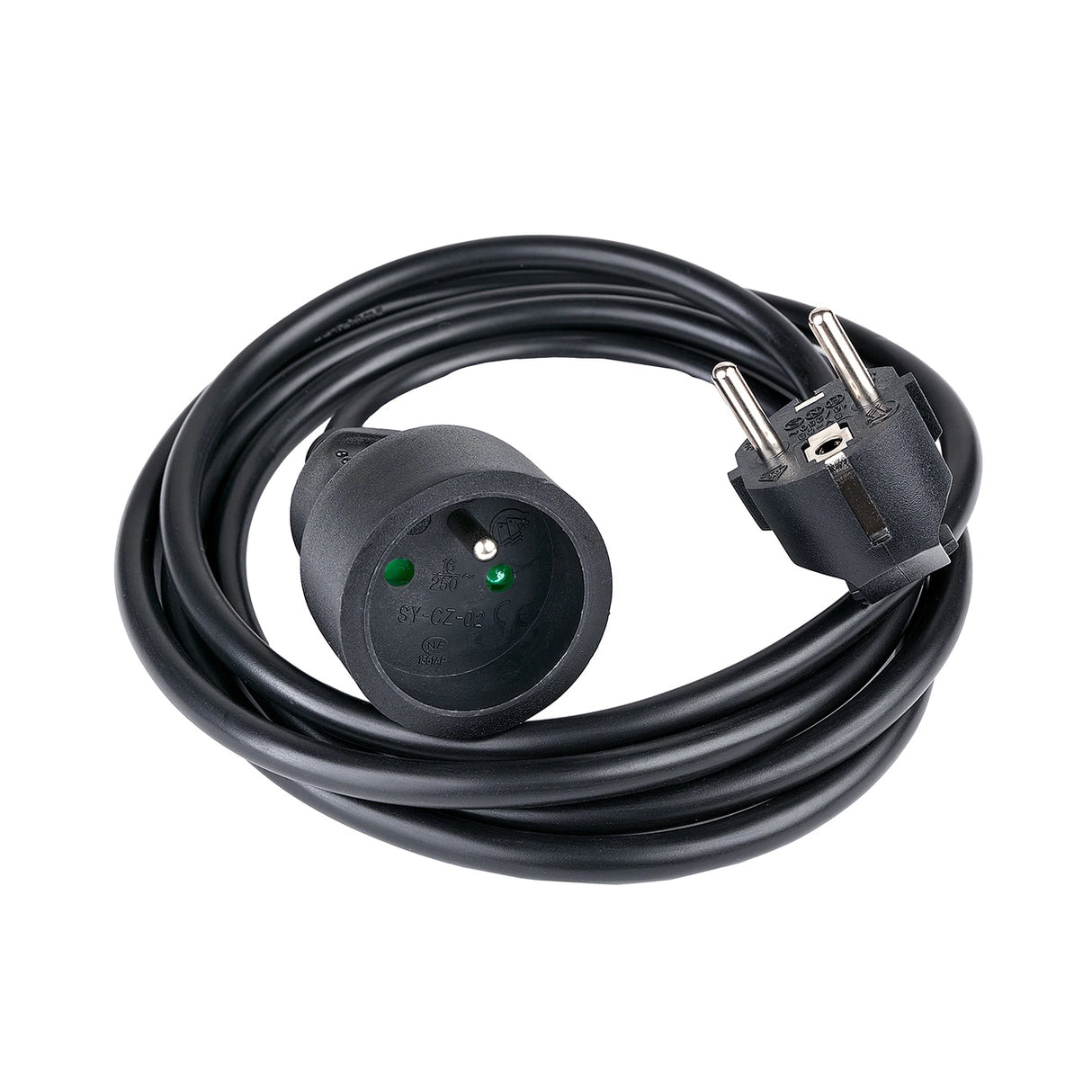 Hama standard 2m forlængerledning - sort