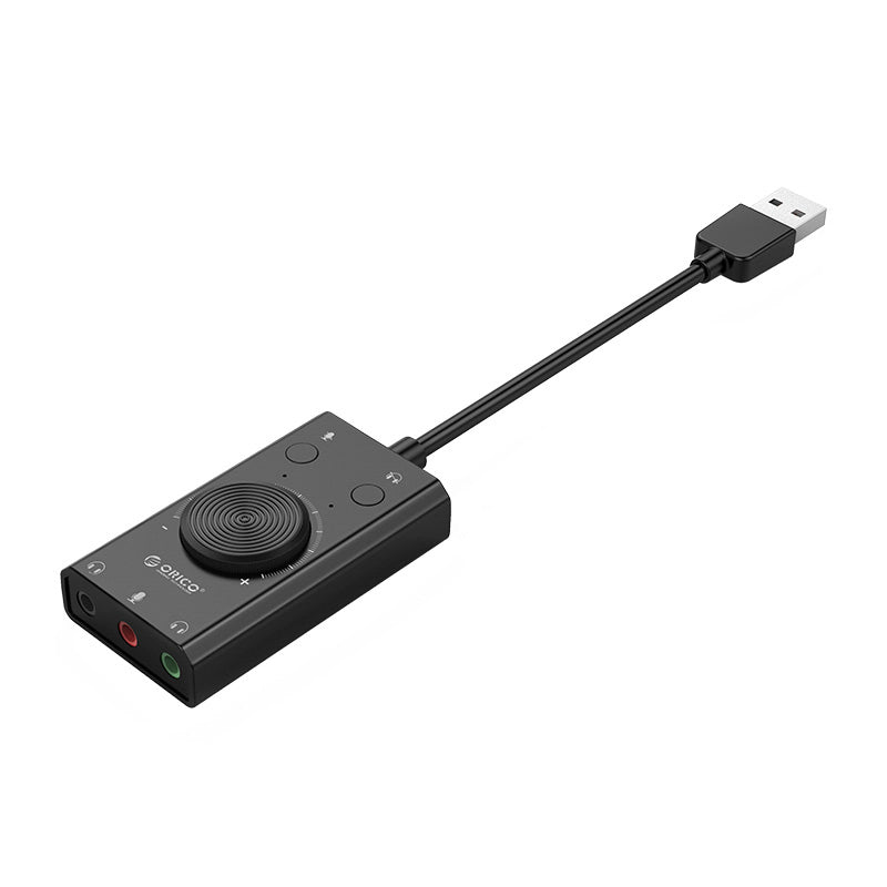 Orico SC2 External Multifunction Sound Card with USB-A - Black