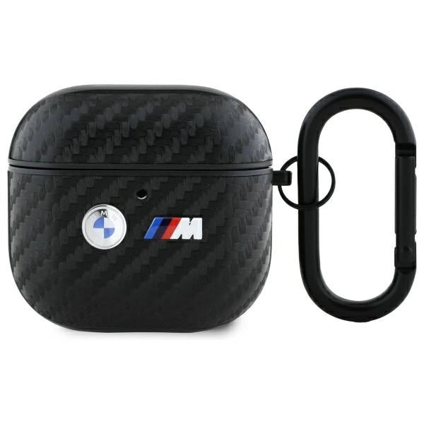 BMW Carbon Double Metal Logo Case til AirPods 4 - sort