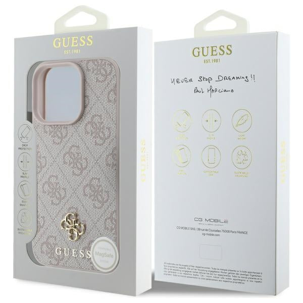 Guess Small Classic MagSafe iPhone 16 Pro Case - Pink