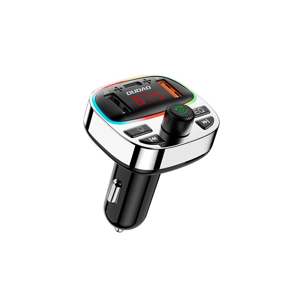 Dudao R2PRO+ Transmitter med PD25W Bluetooth 5.3 RGB Charging Ports - sort og sølv