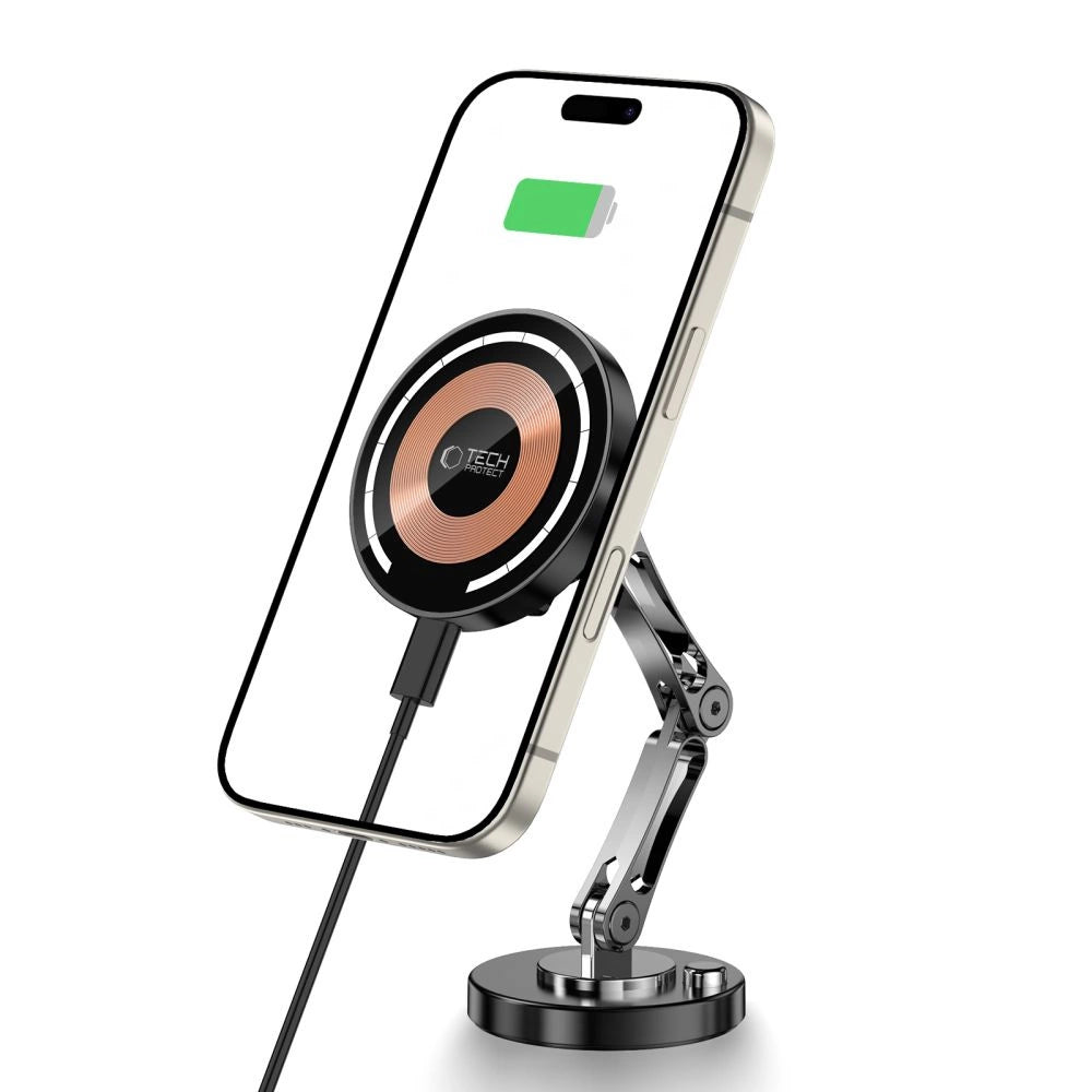 Tech-Protect MM15W-V8 Magnetisk bilholder til instrumentbræt med MagSafe 15W - sort