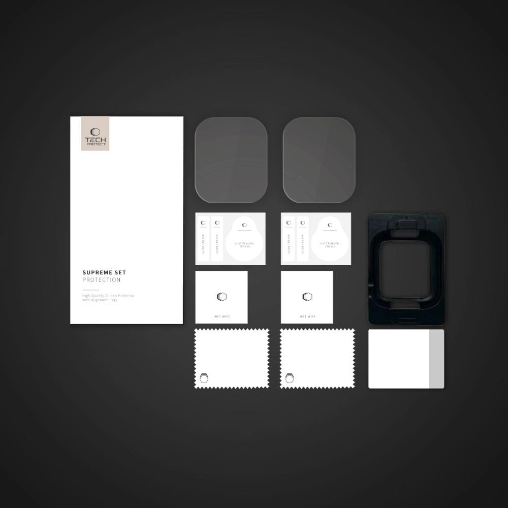 Tech-Protect Supreme Hydrogel Film Set 2-pakning til Apple Watch 10 42 mm - gennemsigtig