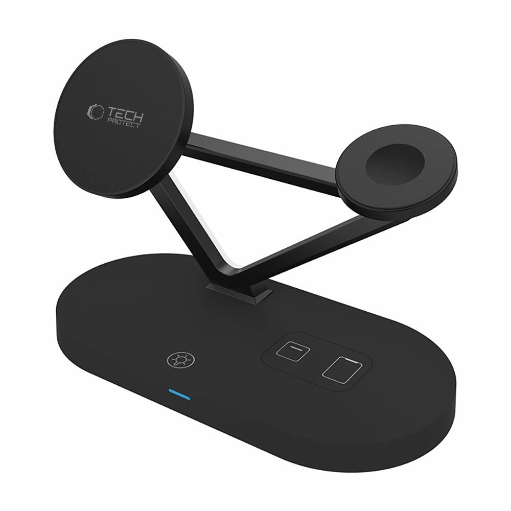 Tech-Protect QI15W-A41 3in1 trådløs oplader med MagSafe til Apple-enheder - sort