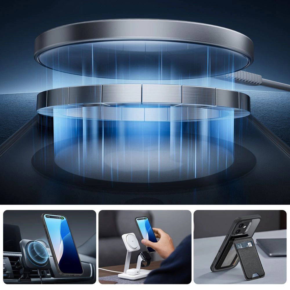 ESR Classic Pro Set Halolock MagSafe-hylster til iPhone 16 - sort