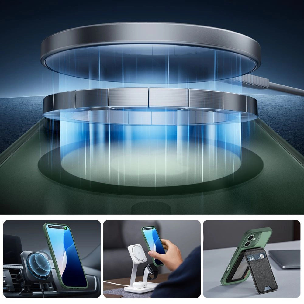 ESR Classic Pro Set Halolock MagSafe iPhone 16 Case - Grøn