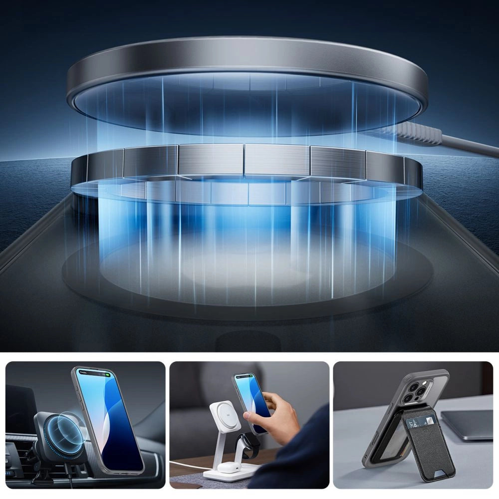 ESR Classic Pro Set Halolock MagSafe iPhone 16 Pro Case - Grå