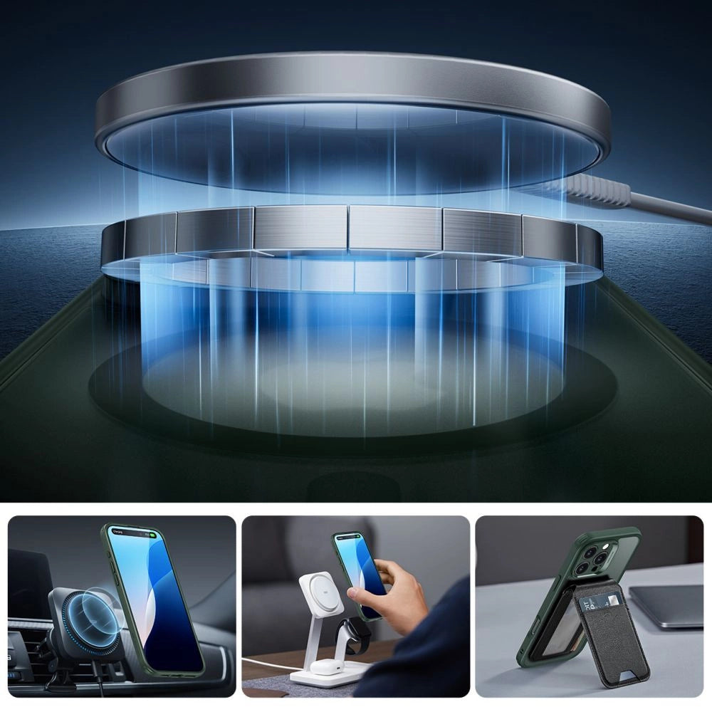 ESR Classic Pro Set Halolock MagSafe iPhone 16 Pro Case - Grøn